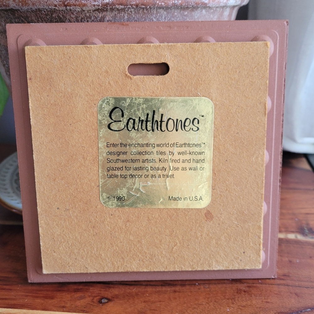 Vintage Ceramic Tile made by Earthtones Tile 1990 Wall Hanging Matte Finish Sign - Picture 3 of 10